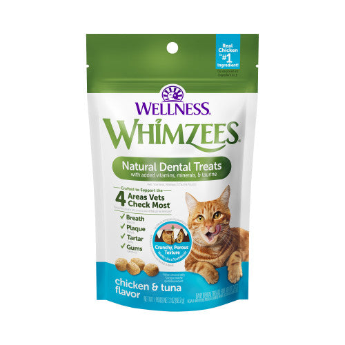 Wellness Whimzees - Saveur de Poulet et Thon - Gâteries Dentaires Naturelles pour Chats
