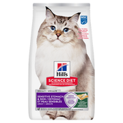 Hill's Science Diet - Estomac et Peau Sensibles, Goberge et Orge - Nourriture Sèche pour Chats Adultes