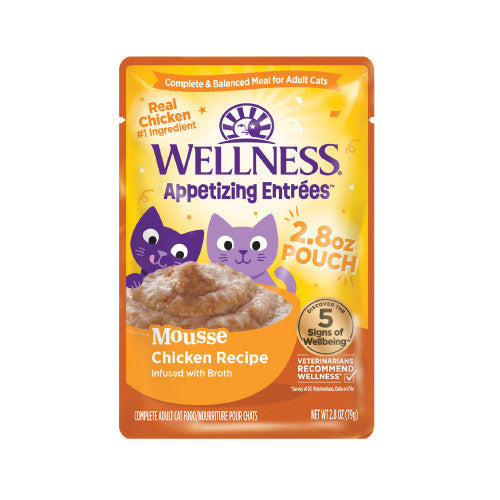 Wellness Appetizing Entrees - Mousse de Poulet Infusée au Bouillon - Nourriture Humide pour Chats Adultes en Sachet