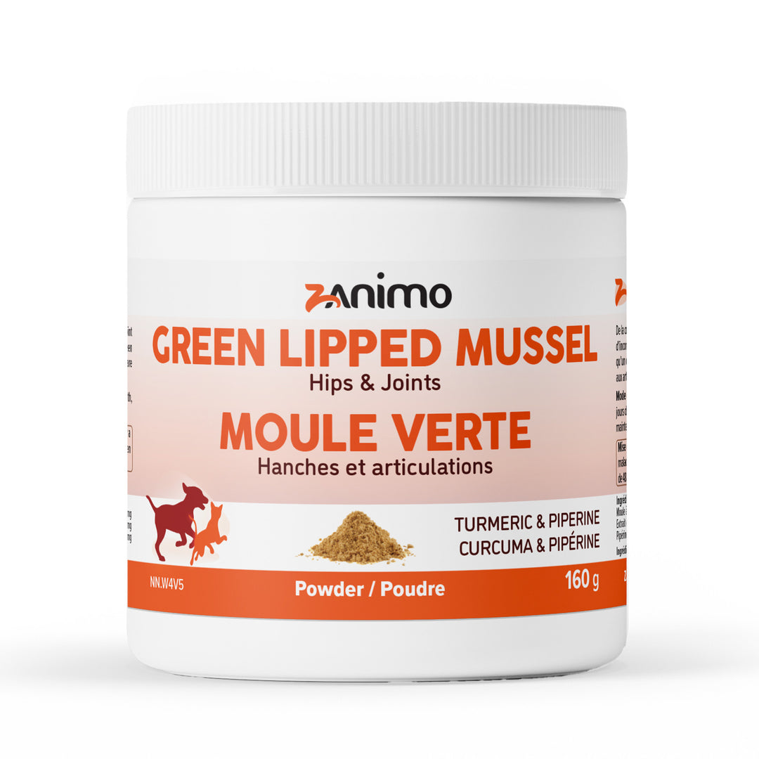 Zanimo - Articulations Moule Verte et Curcuma - Supplément en Poudre pour Chiens et Chats
