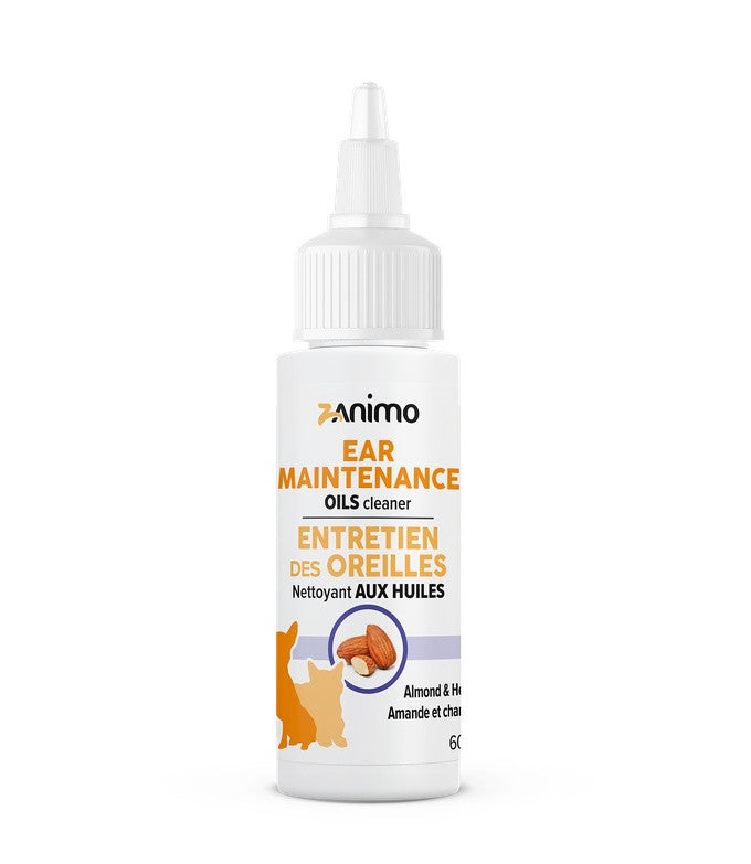 Zanimo - Entretien des Oreilles avec Huile - Nettoyant pour Chiens et Chats
